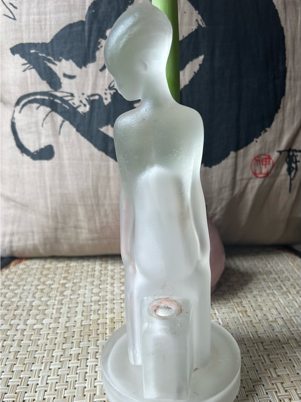 Art Deco c1920’s Frosted Glass Figurine. Was a lamp. - Picture 9 of 14